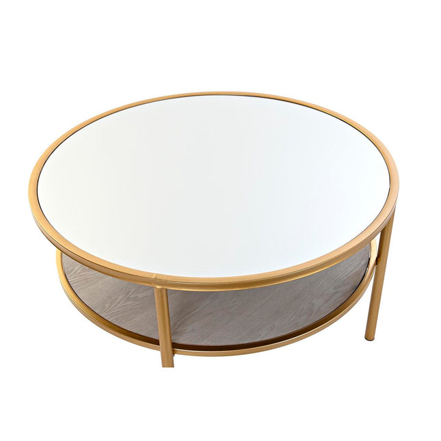 Beistelltisch DKD Home Decor Spiegel Gold Metall (87 x 87 x 48 cm)