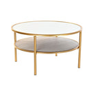 Beistelltisch DKD Home Decor Spiegel Gold Metall (87 x 87 x 48 cm)