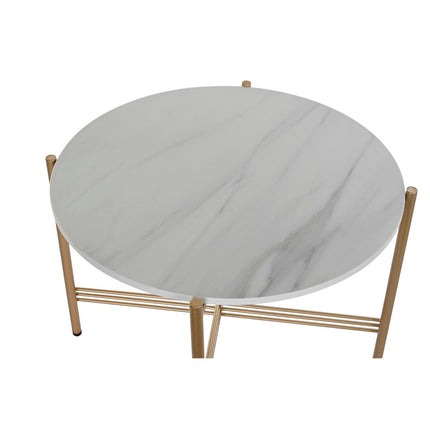Beistelltisch DKD Home Decor Gold Metall Marmor (65 x 65 x 45 cm)