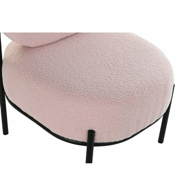 Sessel DKD Home Decor Schwarz Rosa Metall Polyester (51 x 61 x 79 cm)