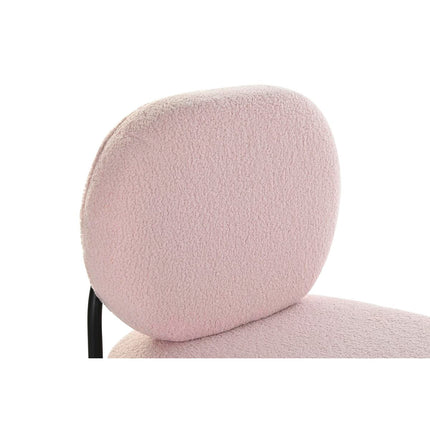 Sessel DKD Home Decor Schwarz Rosa Metall Polyester (51 x 61 x 79 cm)