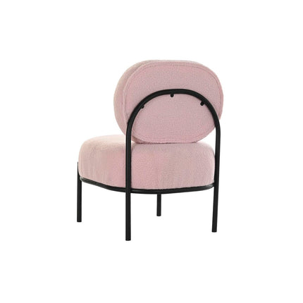 Sessel DKD Home Decor Schwarz Rosa Metall Polyester (51 x 61 x 79 cm)