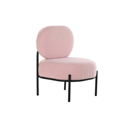Sessel DKD Home Decor Schwarz Rosa Metall Polyester (51 x 61 x 79 cm)
