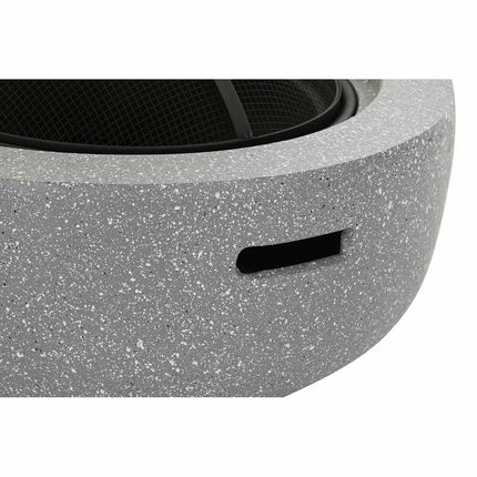 Feuerschale DKD Home Decor 60 x 60 x 33 cm Fiberglas Schwarz Grau Metall