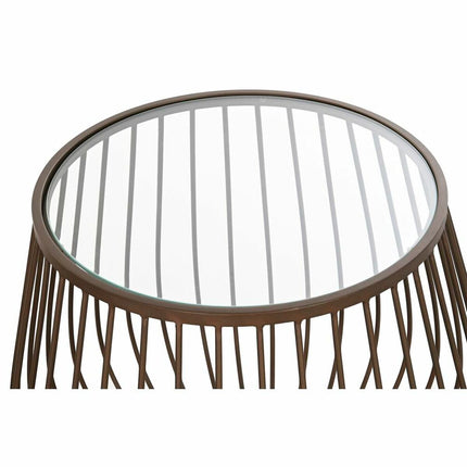 Satz mit 2 Tischen DKD Home Decor Schwarz Metall Kristall 75 x 75 x 55 cm