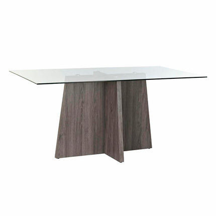 Esstisch DKD Home Decor Kristall Grau Durchsichtig Holz MDF (160 x 90 x 75 cm)