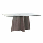 Esstisch DKD Home Decor Kristall Grau Durchsichtig Holz MDF (160 x 90 x 75 cm)