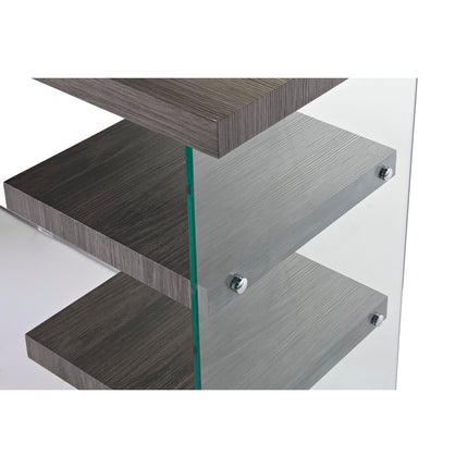 Schreibtisch DKD Home Decor Kristall Grau Durchsichtig MDF Verre trempé (120 x 50 x 76 cm)