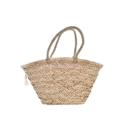 Handtasche DKD Home Decor 59 x 16 x 30 cm natürlich Weiß Seegras