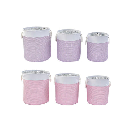 Korb-Set DKD Home Decor Polyester 40 x 40 x 49 cm (2 Stück)