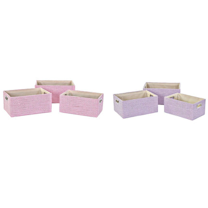 Korb-Set DKD Home Decor 40,5 x 27,5 x 18 cm Polyester (2 Stück)