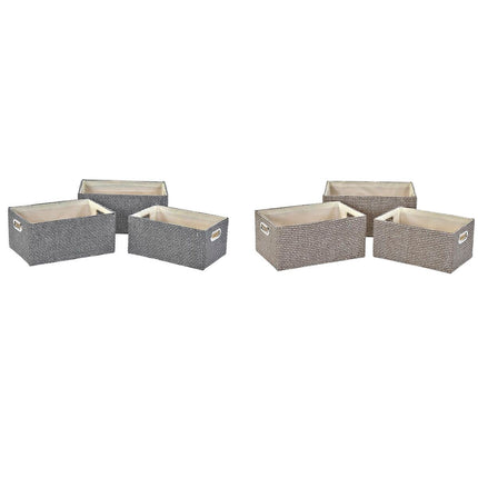 Korb-Set DKD Home Decor 40,5 x 28 x 18 cm Polyester (2 Stück)