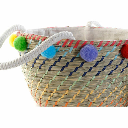Korb-Set DKD Home Decor Polyester Bommeln (57 x 45 x 42,5 cm)