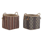 Korb DKD Home Decor 40 x 40 x 48 cm Jute Seegras Boho (2 Stück)