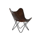 Stuhl DKD Home Decor Braun Metall Leder (78 x 76 x 96 cm)