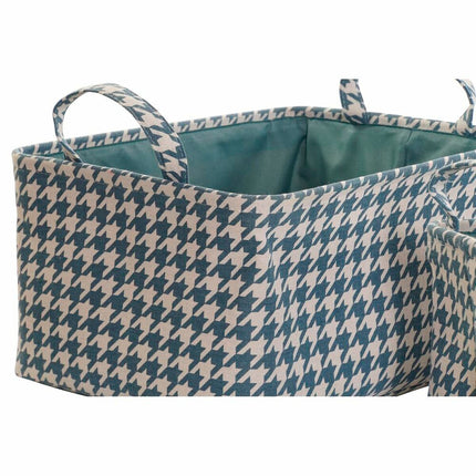 Korb-Set DKD Home Decor Polyester Aluminium (40 x 30 x 20 cm) (3 Stück)
