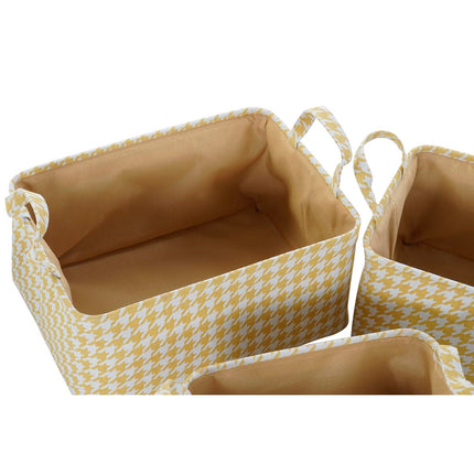 Korb-Set DKD Home Decor Polyester Aluminium (40 x 30 x 20 cm) (3 Stück)