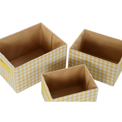 Korb-Set DKD Home Decor Polyester Aluminium (32 x 24 x 18 cm) (3 Stück)