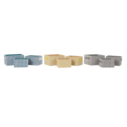 Korb-Set DKD Home Decor Polyester Aluminium (32 x 24 x 18 cm) (3 Stück)
