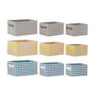 Korb-Set DKD Home Decor Polyester Aluminium (32 x 24 x 18 cm) (3 Stück)