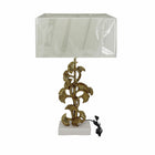 Tischlampe DKD Home Decor Gold Weiß Harz (38 x 20 x 59,5 cm)