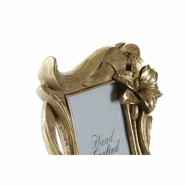 Fotorahmen DKD Home Decor 18,5 x 3,5 x 23 cm Blume Gold Harz