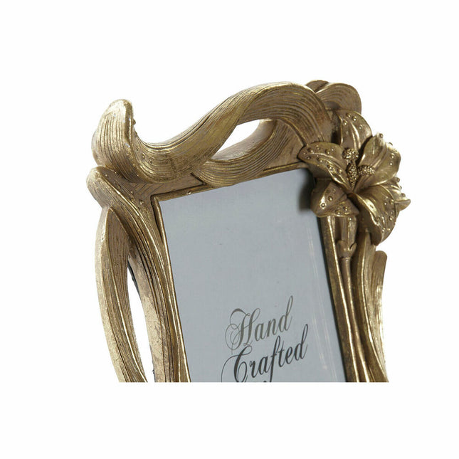 Fotorahmen DKD Home Decor 21,3 x 3,5 x 25,6 cm Blume Gold Harz