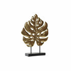 Deko-Figur DKD Home Decor 25,5 x 6 x 34 cm Schwarz Gold Tropical Pflanzenblatt