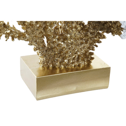 Deko-Figur DKD Home Decor 34 x 10 x 27,5 cm Gold Koralle Weiß Mediterraner (2 Stück)