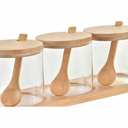 Zuckerdose DKD Home Decor Grundlegend 29 x 10 x 10 cm natürlich Durchsichtig 8,5 cm