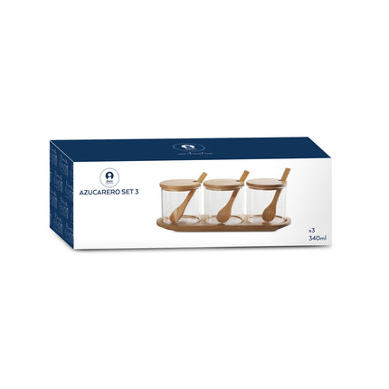Zuckerdose DKD Home Decor Grundlegend 29 x 10 x 10 cm natürlich Durchsichtig 8,5 cm
