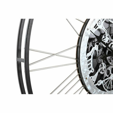 Wanduhr DKD Home Decor Silberfarben Schwarz Eisen (80 x 7 x 80 cm)