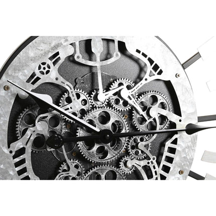 Wanduhr DKD Home Decor Silberfarben Schwarz Eisen (80 x 7 x 80 cm)