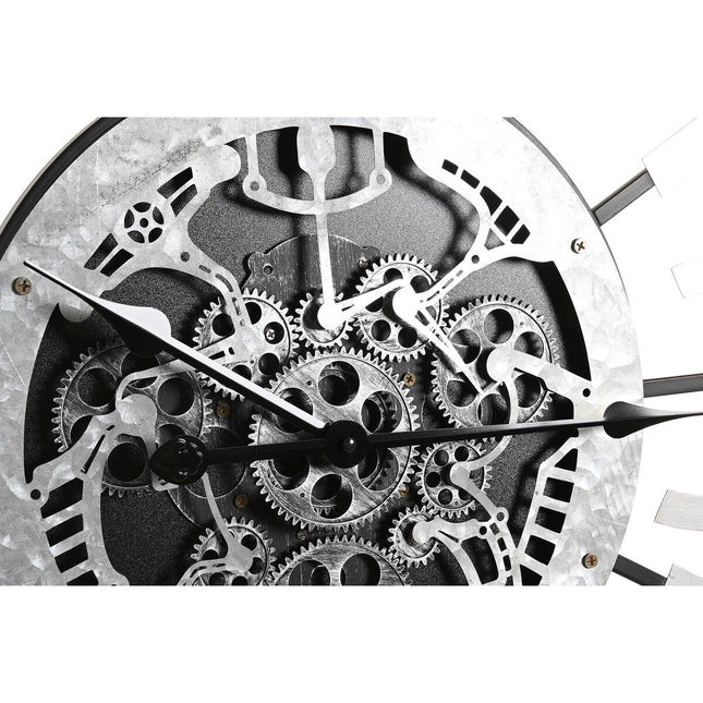 Wanduhr DKD Home Decor Silberfarben Schwarz Eisen (80 x 7 x 80 cm)