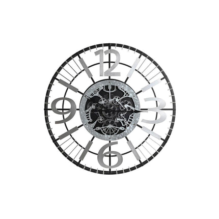 Wanduhr DKD Home Decor Silberfarben Schwarz Eisen (80 x 7 x 80 cm)