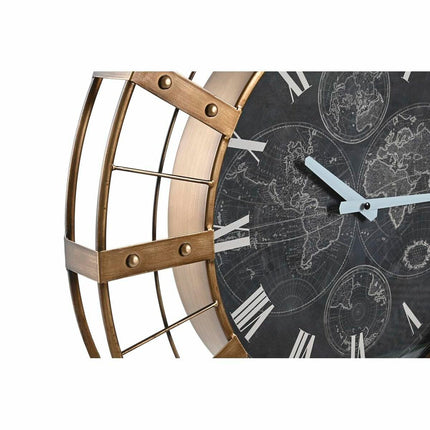 Wanduhr DKD Home Decor 60 x 6,5 x 78 cm Kristall Silberfarben Schwarz Gold Eisen (2 Stück)