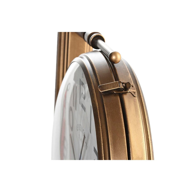 Wanduhr DKD Home Decor Kristall Gold Weiß Eisen Vintage (36 x 9 x 38 cm)