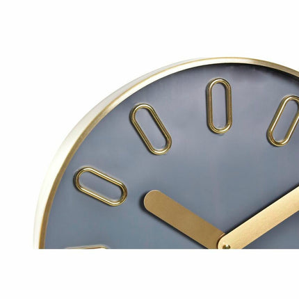 Wanduhr DKD Home Decor 35,5 x 4,2 x 35,5 cm Kristall Grau Gold Aluminium Weiß Moderne (2 Stück)