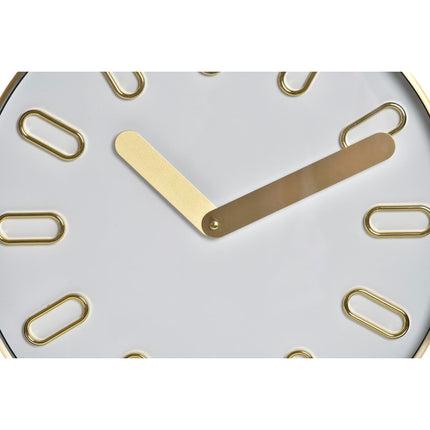 Wanduhr DKD Home Decor 35,5 x 4,2 x 35,5 cm Kristall Grau Gold Aluminium Weiß Moderne (2 Stück)