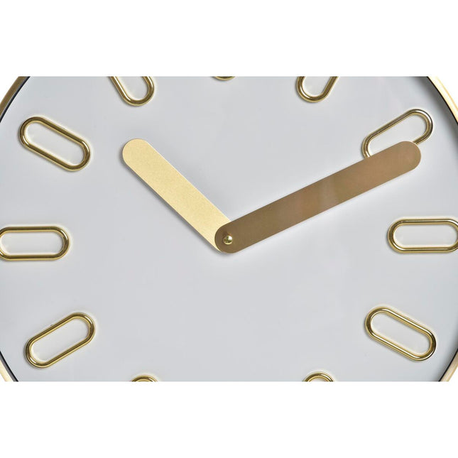 Wanduhr DKD Home Decor 35,5 x 4,2 x 35,5 cm Kristall Grau Gold Aluminium Weiß Moderne (2 Stück)