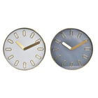 Wanduhr DKD Home Decor 35,5 x 4,2 x 35,5 cm Kristall Grau Gold Aluminium Weiß Moderne (2 Stück)