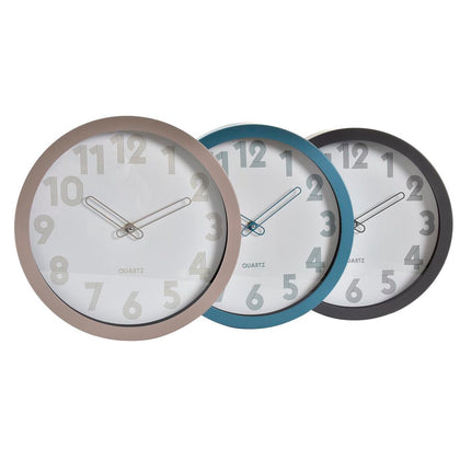 Wanduhr DKD Home Decor 30 x 4,3 x 30 cm Kristall Grau Beige türkis PVC 3 Stücke