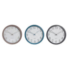 Wanduhr DKD Home Decor 30 x 4,3 x 30 cm Kristall Grau Beige türkis PVC 3 Stücke