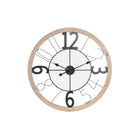 Wanduhr DKD Home Decor natürlich Schwarz MDF Eisen (70 x 4 x 70 cm)
