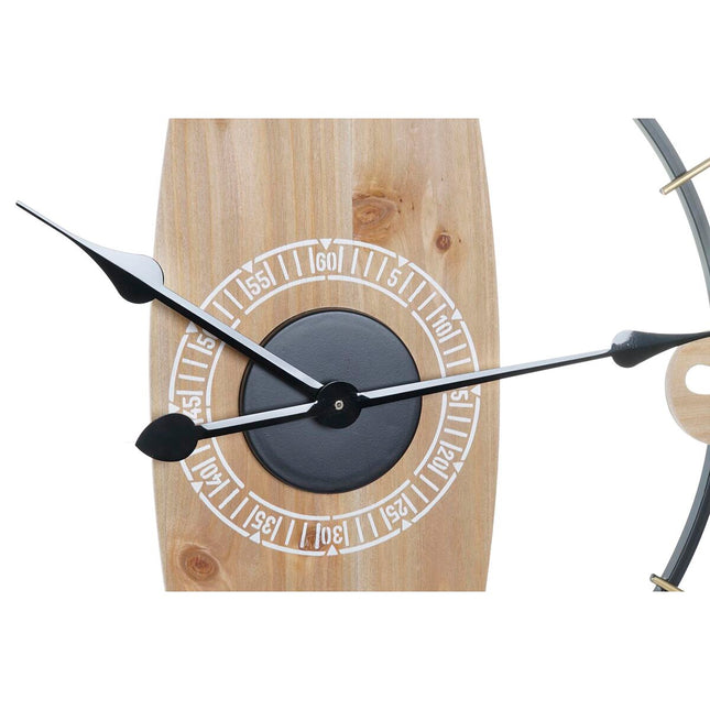Wanduhr DKD Home Decor 61 x 4,5 x 66 cm natürlich Weiß Eisen Holz MDF (2 Stück)