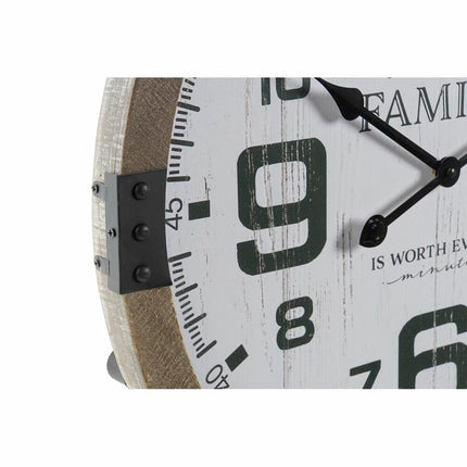 Wanduhr DKD Home Decor natürlich MDF Weiß Eisen (60 x 4,5 x 70 cm)