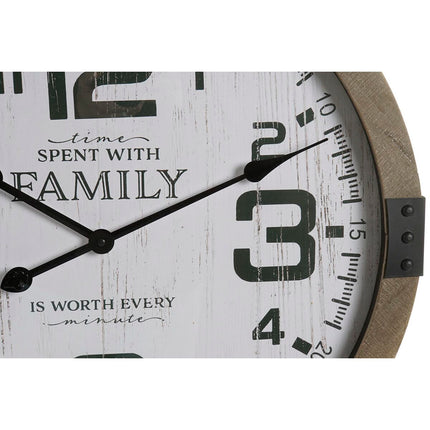 Wanduhr DKD Home Decor natürlich MDF Weiß Eisen (60 x 4,5 x 70 cm)