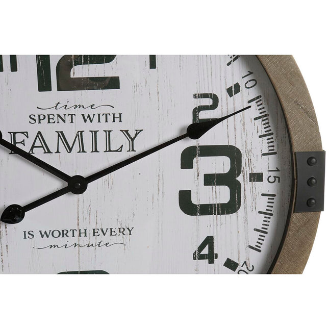 Wanduhr DKD Home Decor natürlich MDF Weiß Eisen (60 x 4,5 x 70 cm)