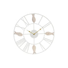 Wanduhr DKD Home Decor 39 x 3,5 x 39 cm Metall Braun Weiß Holz MDF Mediterraner Fische