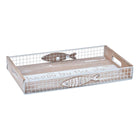 Tablett für Snacks DKD Home Decor 39 x 23 x 5 cm Holz Braun Mediterraner Fische